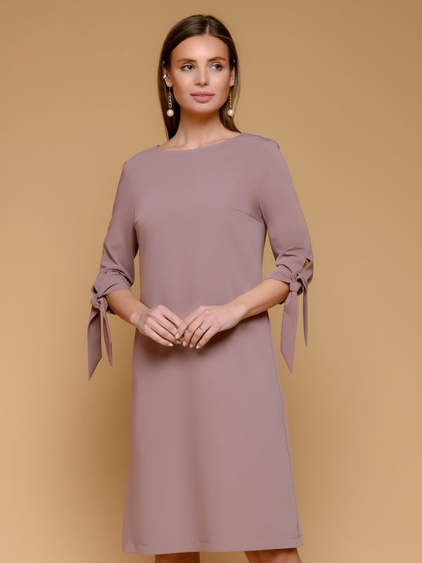 Beige dress with sleeve ties