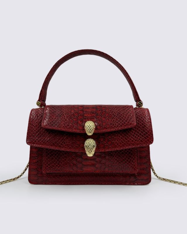 Women's Pompadour RedPython Bag