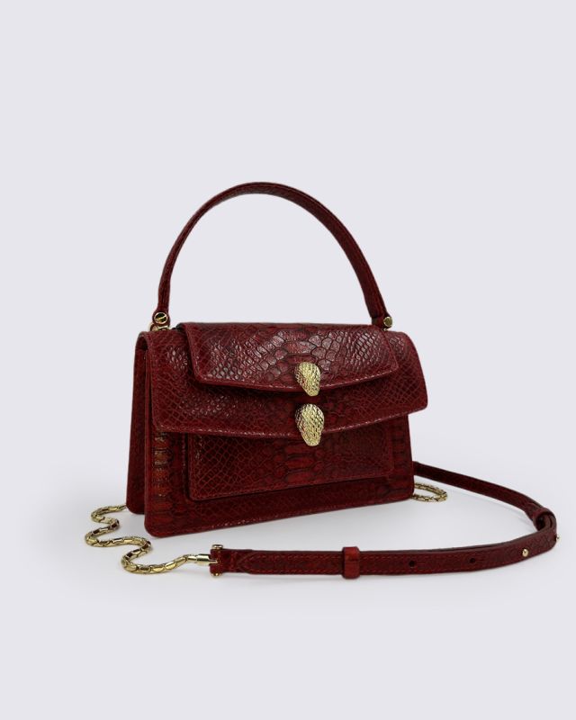 Women's Pompadour RedPython Bag