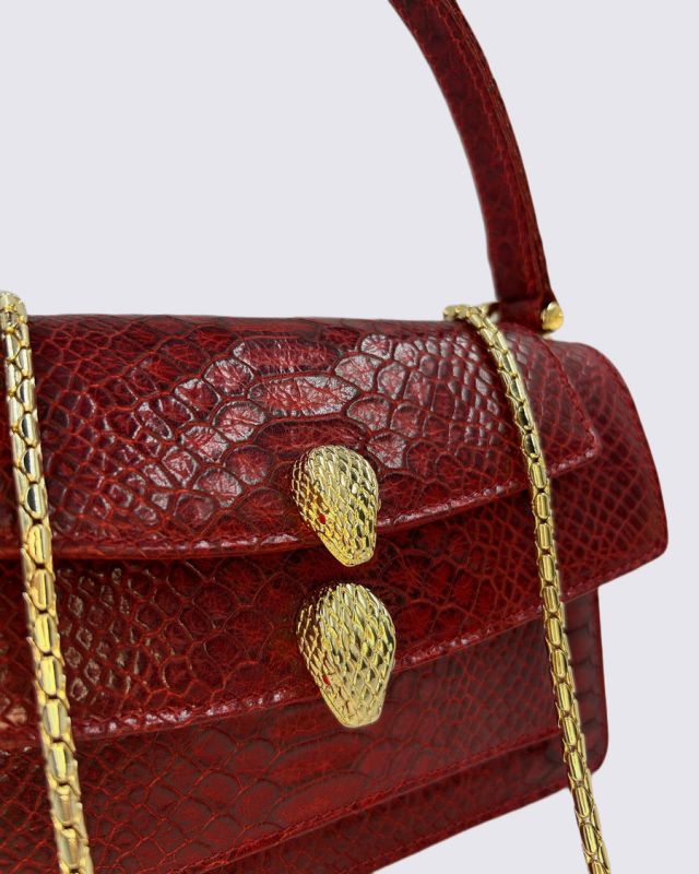 Women's Pompadour RedPython Bag