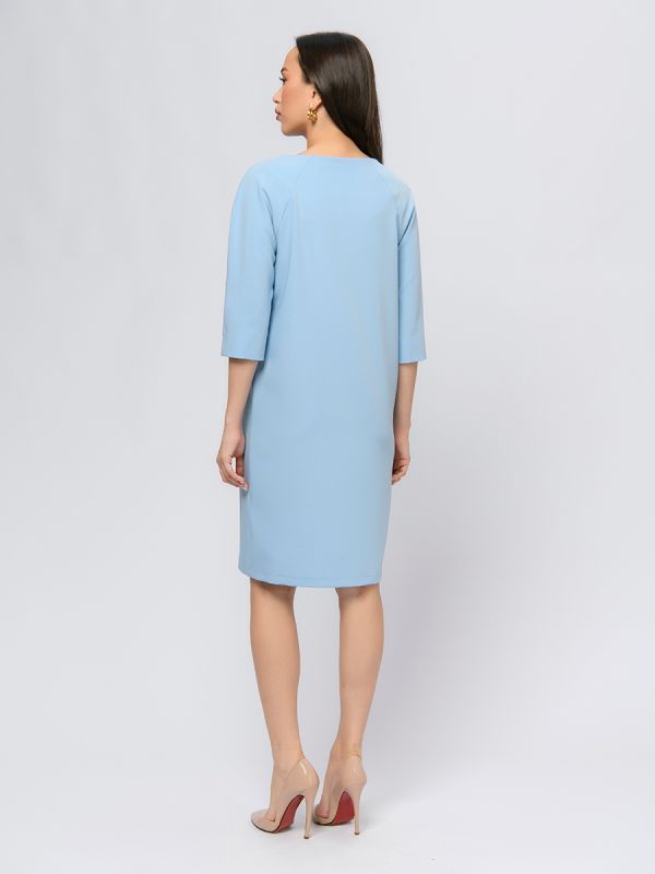 Blue color dress with 3/4 sleeves