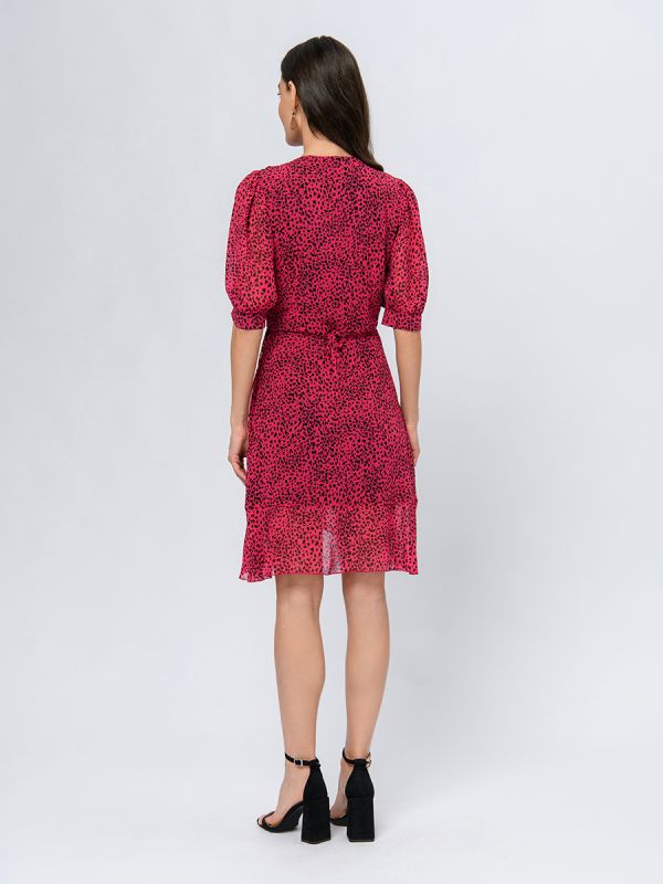 Fuchsia mini length dress with print