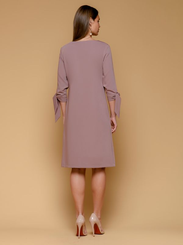 Beige dress with sleeve ties