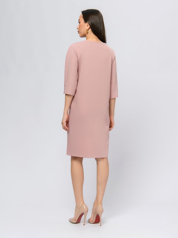 Pink color dress with 3/4 sleeves